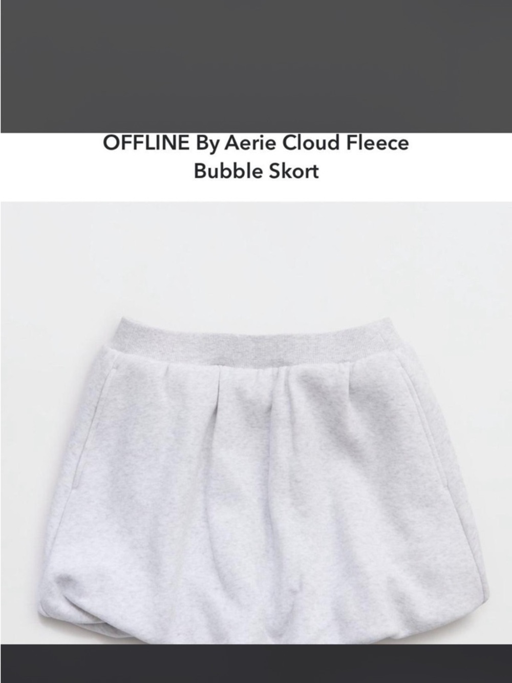 aerie OFFLINE Cloud Fleece Bubble Skort in Light Gray